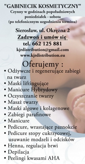 Gabinecik Kosmetyczny - pełen zakres usług, masaże terapeutyczne.