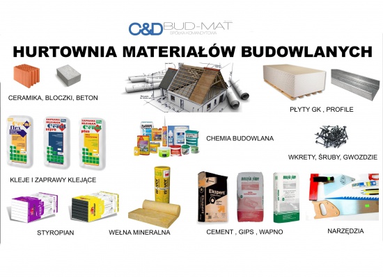 Hurtownia materiałów budowlanych/ skład budowlany C&amp;D BUD-MAT